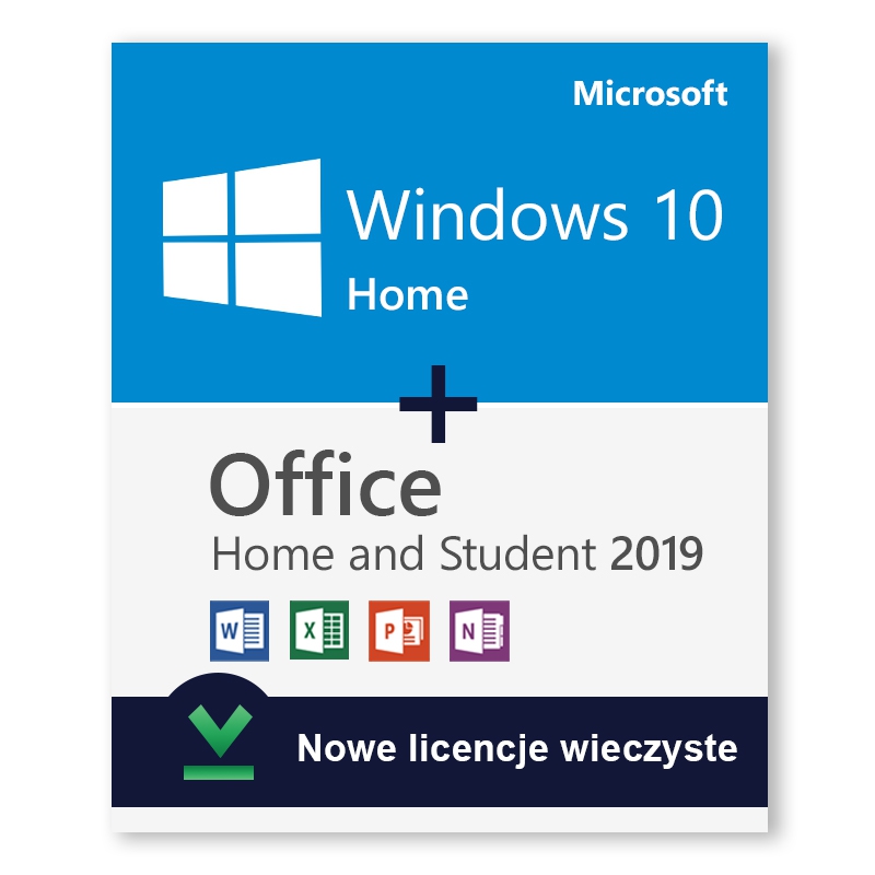 Microsoft Windows 10 Home + Microsoft Office Home & Student 2019 PL
